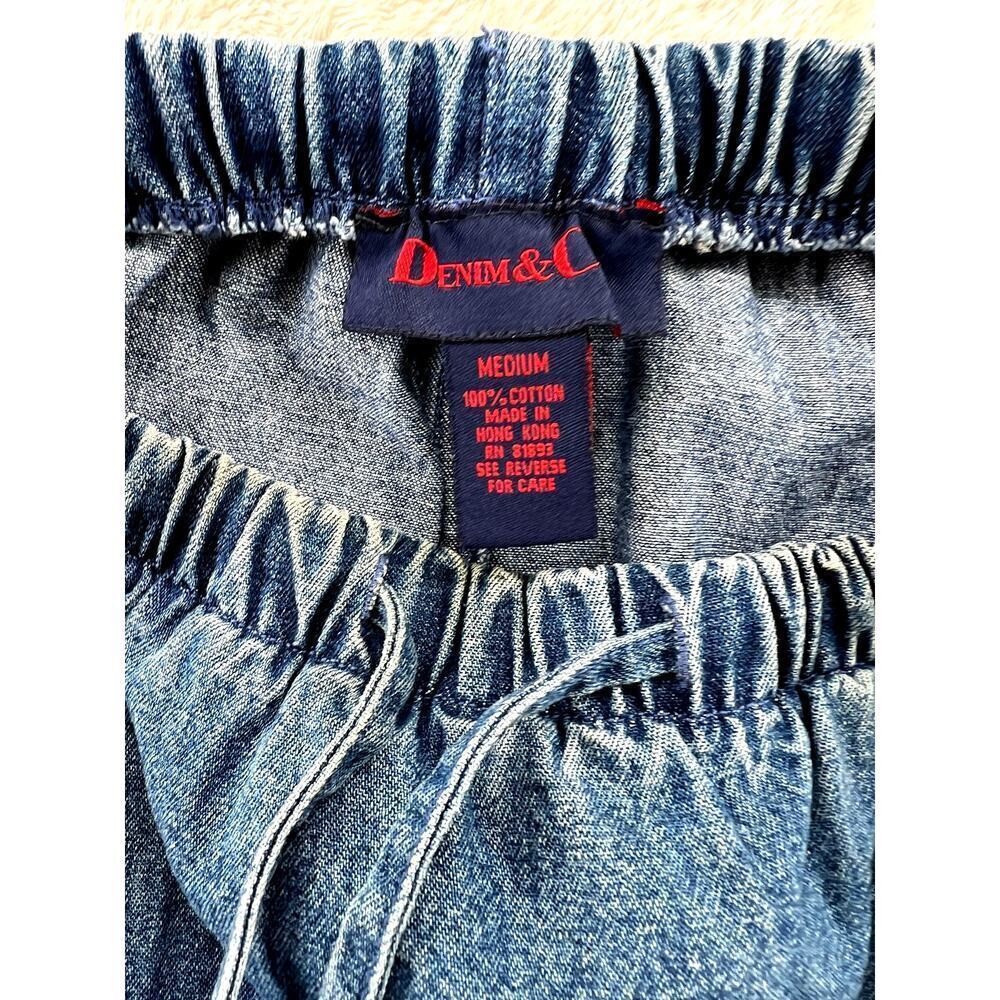 Vintage Embroidered Denim Midi Skirt Cottagecore Western Prairie M - Picture 5 of 8